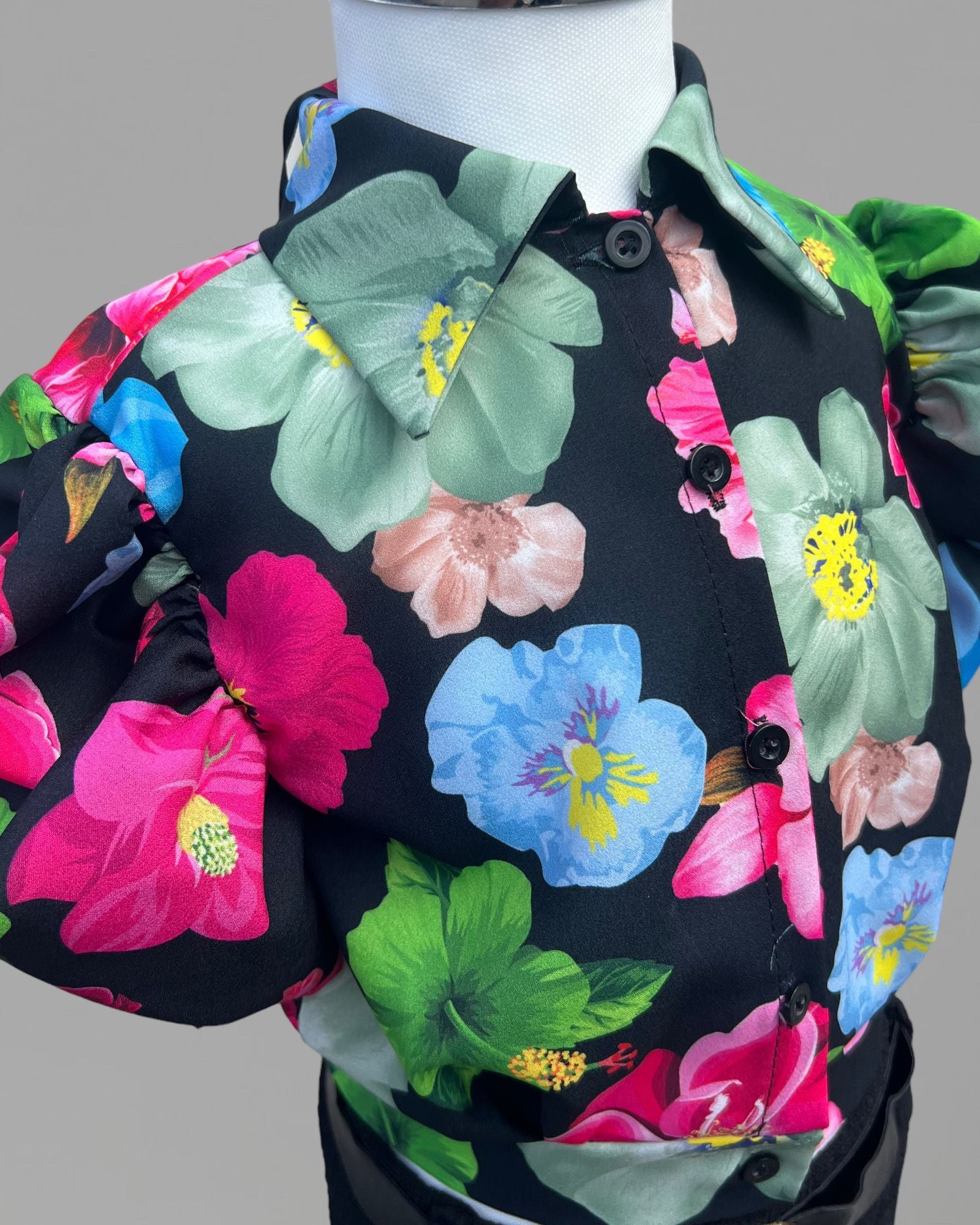 Camicia Bimba Con Manica a Sbuffo