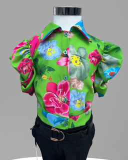 Camicia Bimba Con Manica a Sbuffo