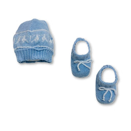 Set Cappello+Scarpe in Cotone 0/3 Mesi