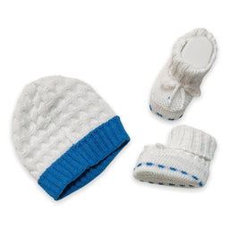 Set Cappello+Scarpe in Cotone 0/3 Mesi