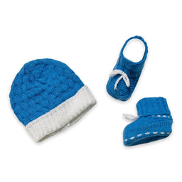 Set Cappello+Scarpe in Cotone 0/3 Mesi