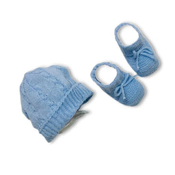 Set Cappello+Scarpe in Cotone 0/3 Mesi
