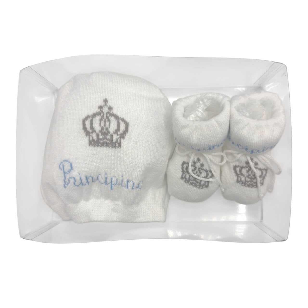 Set Principino Cappello + scarpe in Caldo Cotone 0/6 Mesi