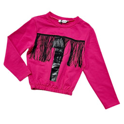 Felpa In Cotone Con frange