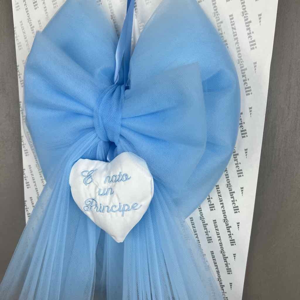 Fiocco/Coccarda in Tulle nascita 40x35 cm