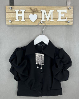 Camicia Bimba Con Manica a Sbuffo