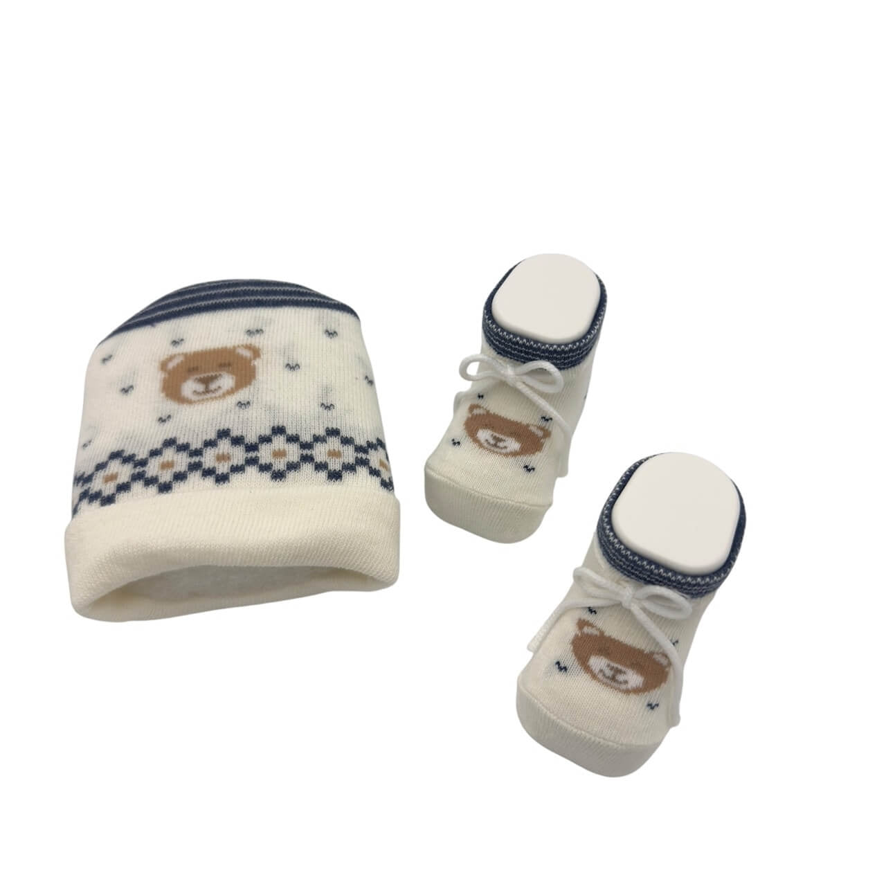 Set Cappello+scarpe in Caldo Cotone 0/6 Mesi