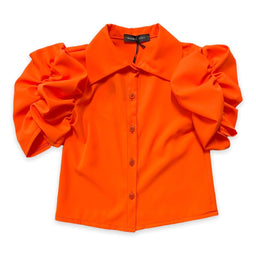 Camicia Bimba Con Manica a Sbuffo