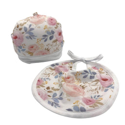 Set Cappello+Bavetta in Cotone Pastello 0/3 Mesi