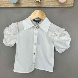 Camicia Bimba Con Manica a Sbuffo