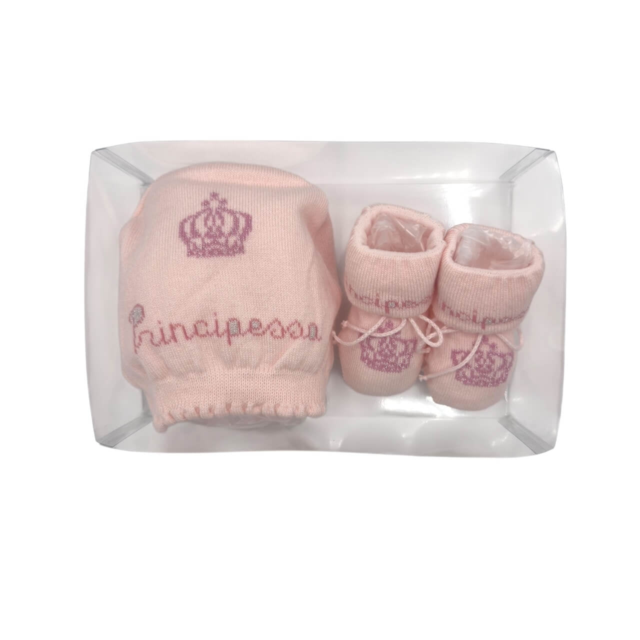 Set Principessa Cappello + scarpe in Caldo Cotone 0/6 Mesi