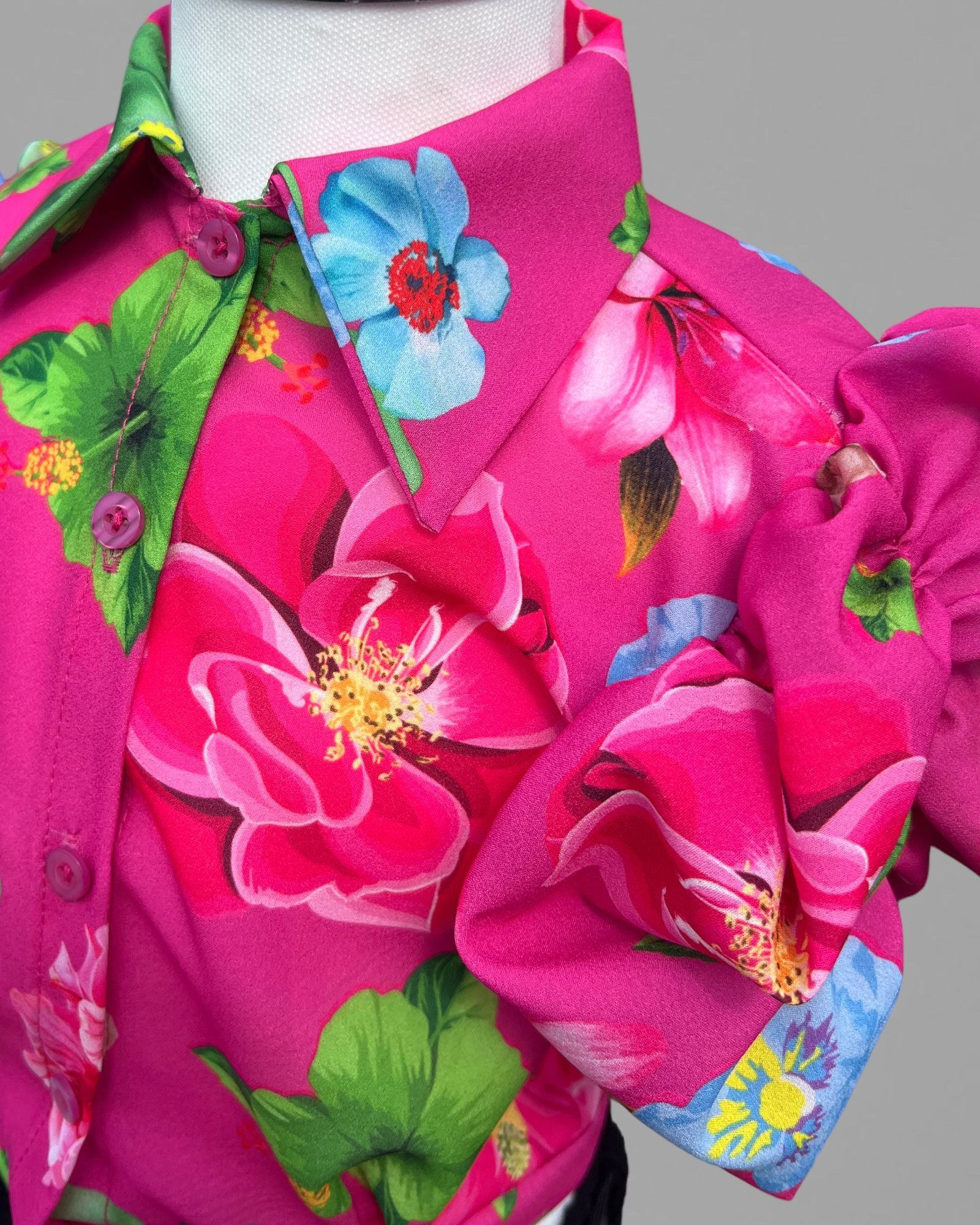 Camicia Bimba Con Manica a Sbuffo
