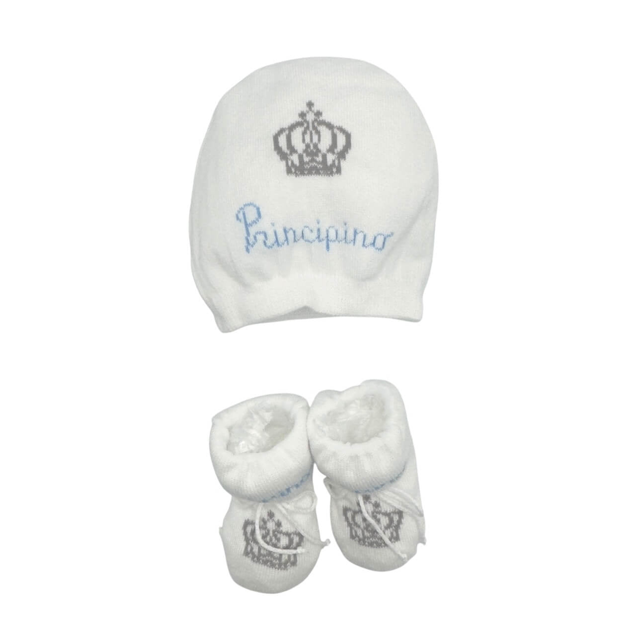 Set Principino Cappello + scarpe in Caldo Cotone 0/6 Mesi