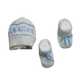 Set Cappello+Scarpe in Cotone 0/3 Mesi