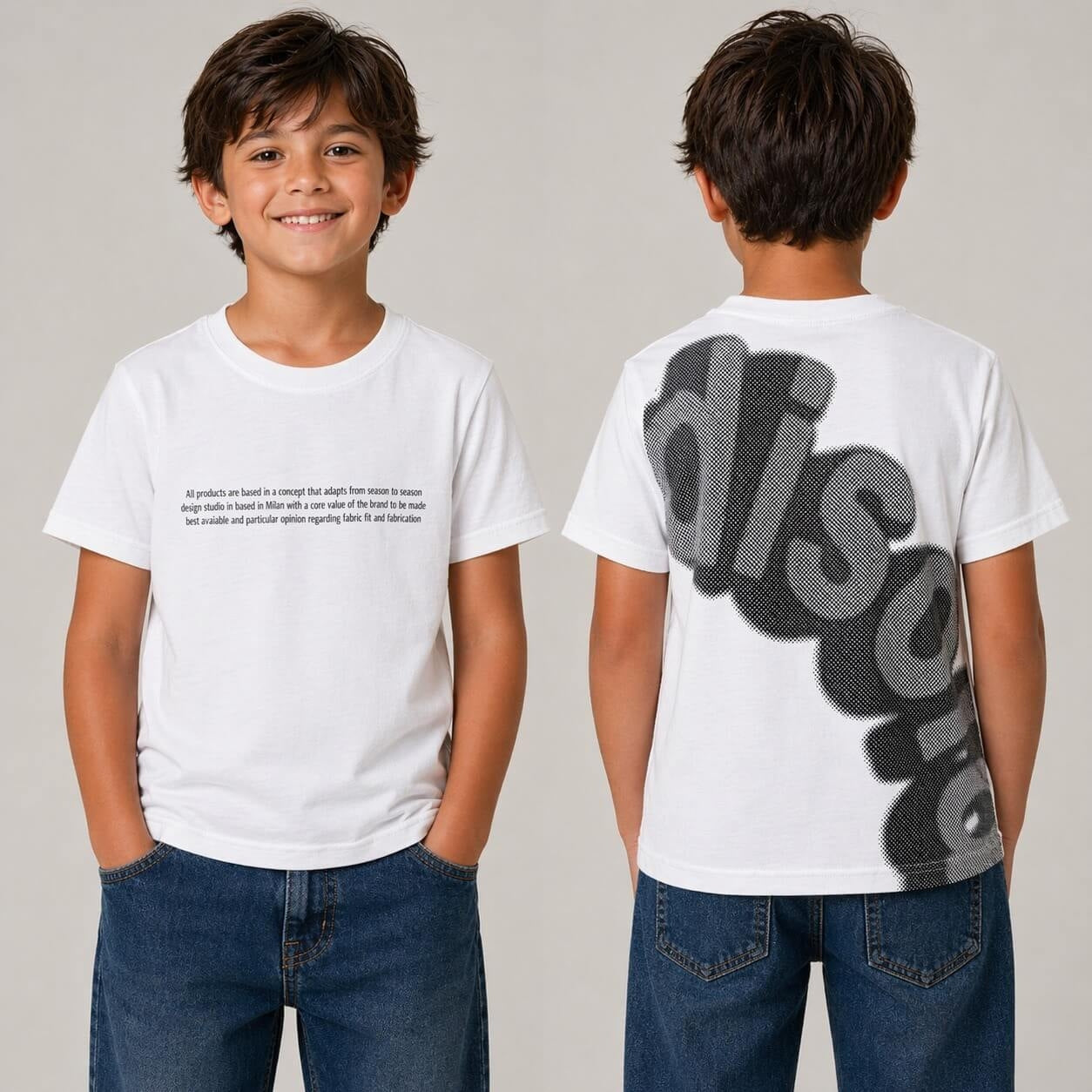 T-Shirt Bimbo Stampata fronte Retro