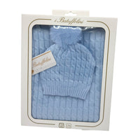 Completo Cappello con Pon Pon + Scialle in Misto Lana