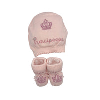 Set Principessa Cappello + scarpe in Caldo Cotone 0/6 Mesi