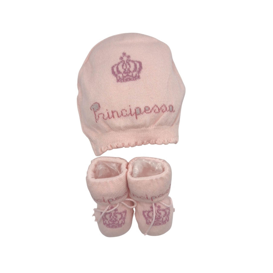 Set Principessa Cappello + scarpe in Caldo Cotone 0/6 Mesi