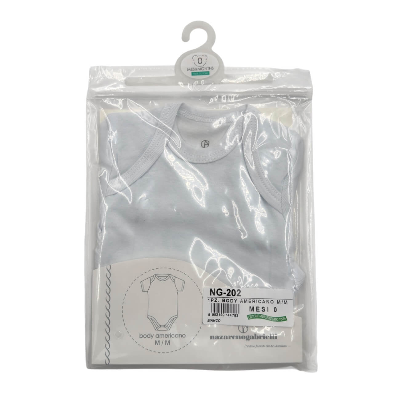 1 Body Bianco 100% Cotone Nazareno Gabrielli