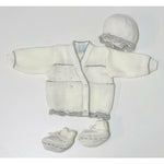 Set Golfino+Scarpette+Cappello in Misto Lana 0/6 Mesi