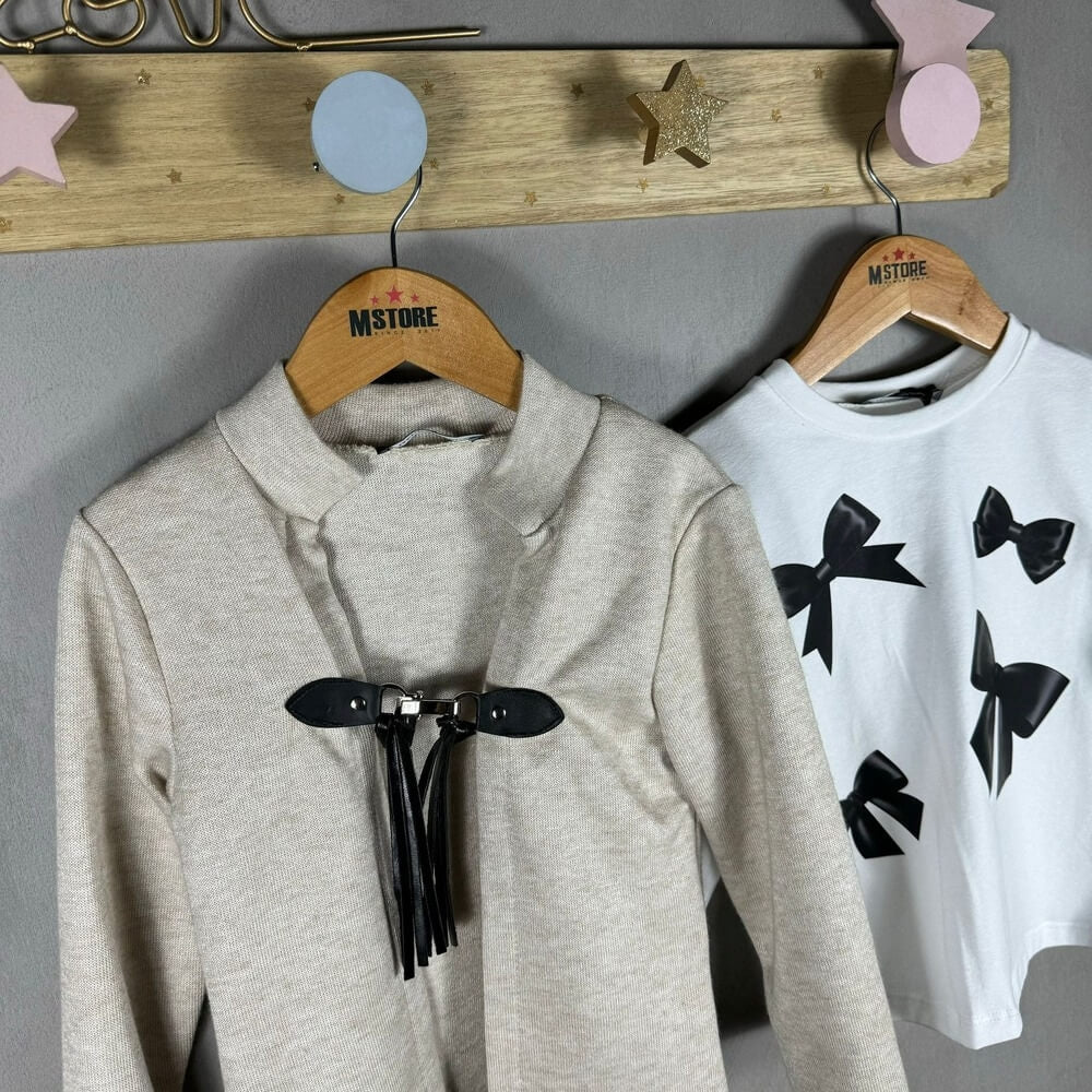 Cardigan + T-shirt Caldo cotone