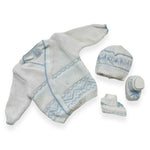 Set Golfino+Scarpette+Cappello in Cotone 0/6 Mesi