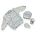 Set Golfino+Scarpette+Cappello in Cotone 0/6 Mesi