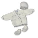 Set Golfino+Scarpette+Cappello in Misto Lana 0/6 Mesi