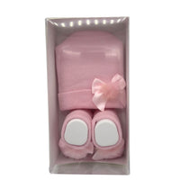 Set Cappello+scarpe in Caldo Cotone 0/6 Mesi