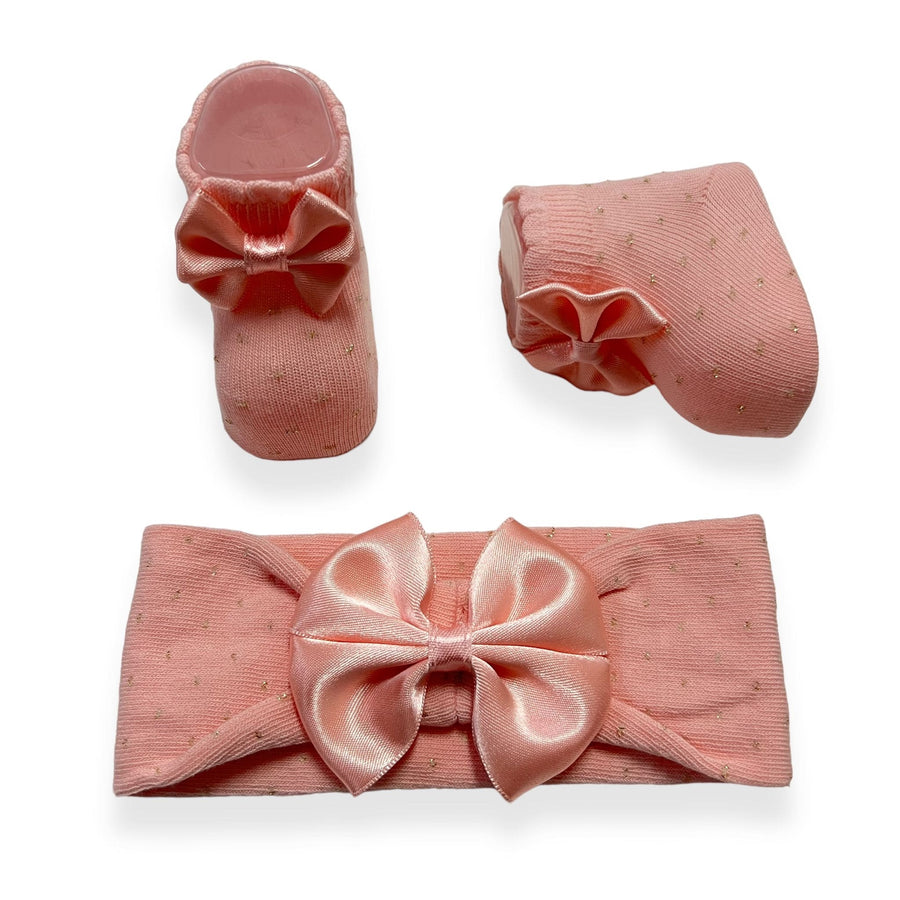 Set Scarpine + Fascia Neonata in Caldo cotone