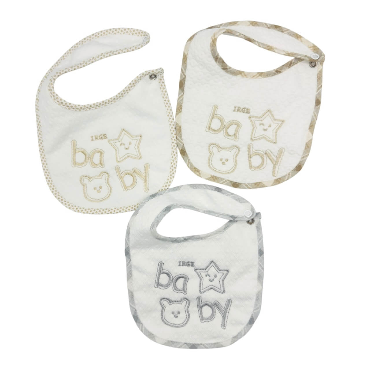 3 Bavette Ricamate Irge con Clip