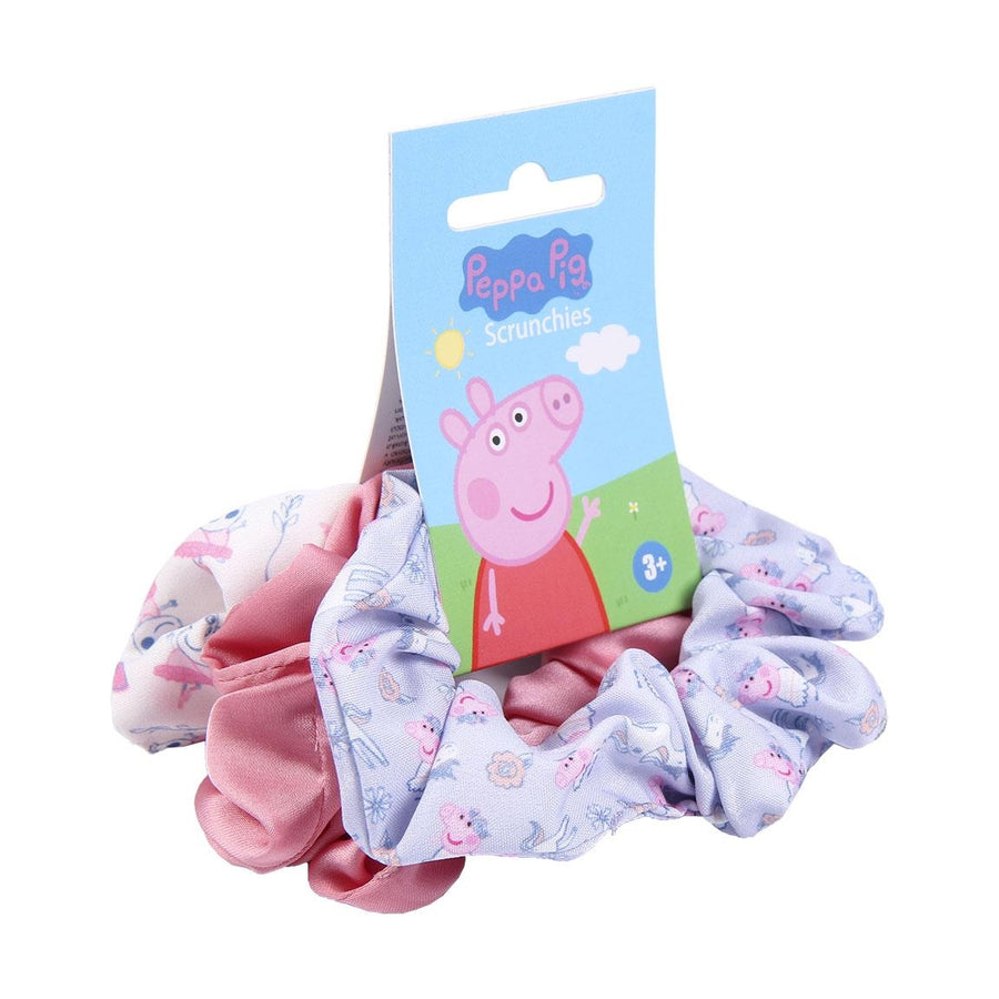 6 tris di elastici da 3 per capelli in tessuto Peppa Pig - Totali 18 pezzi