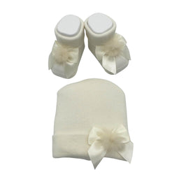 Set Cappello+scarpe in Caldo Cotone 0/6 Mesi