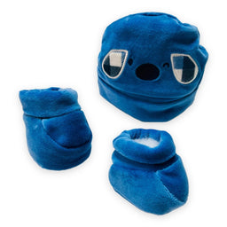 Set Cappello+Scarpe in ciniglia Pastello 0/3 Mesi