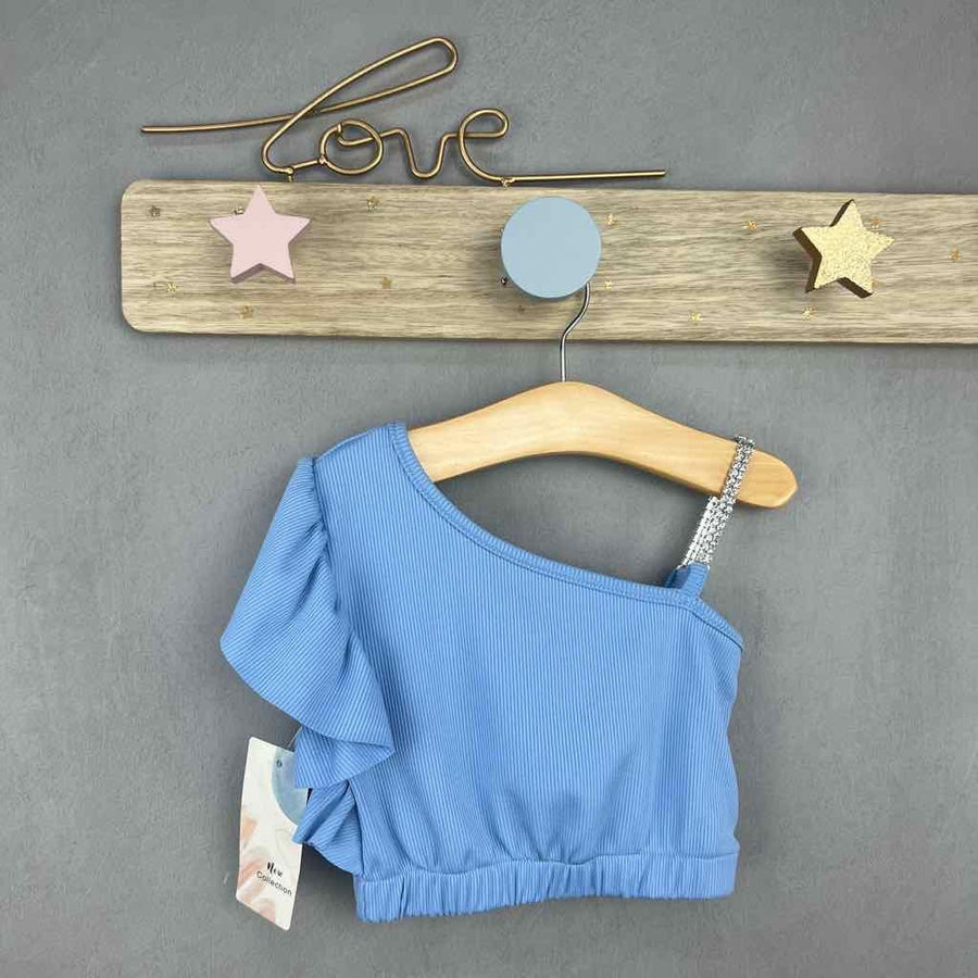 Top Monospalla Con Brillantini