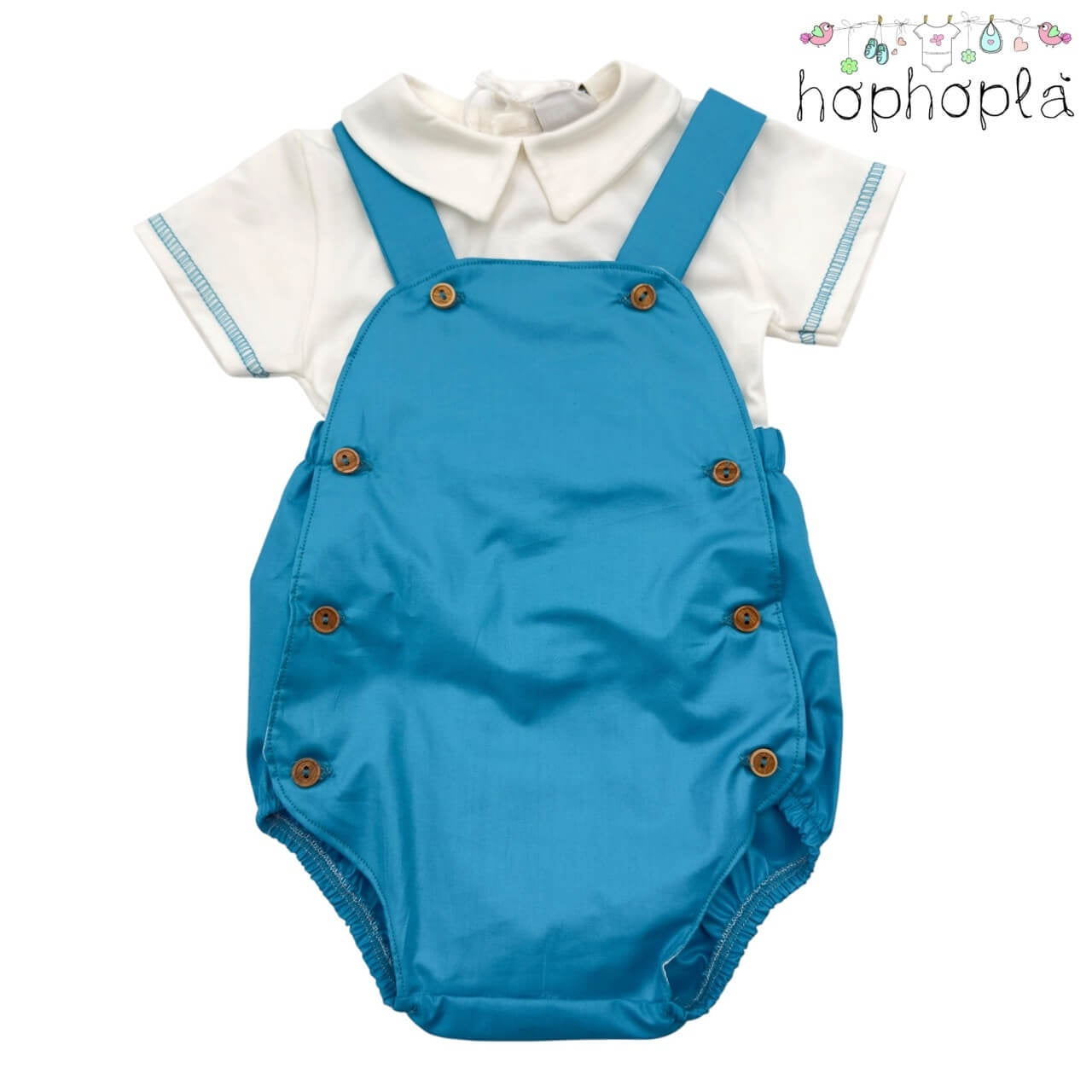 Salopette Pagliaccetto in Cotone It's a Boy