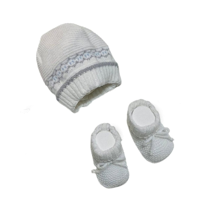 Set Cappello+Scarpe in Cotone 0/3 Mesi