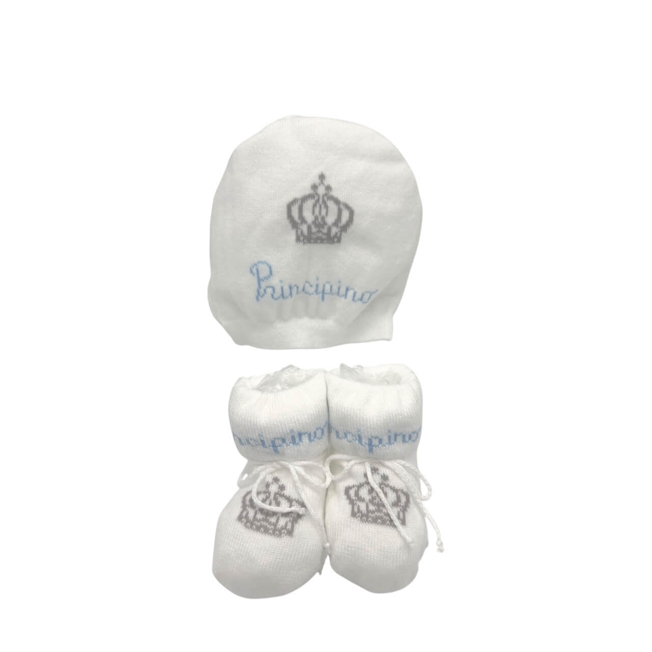 Set Principino Cappello + scarpe in Caldo Cotone 0/6 Mesi