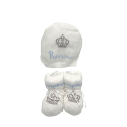 Set Principino Cappello + scarpe in Caldo Cotone 0/6 Mesi