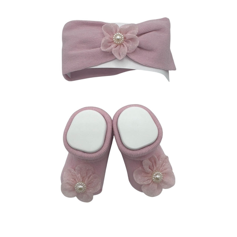 Set fascetta+scarpe in Caldo Cotone