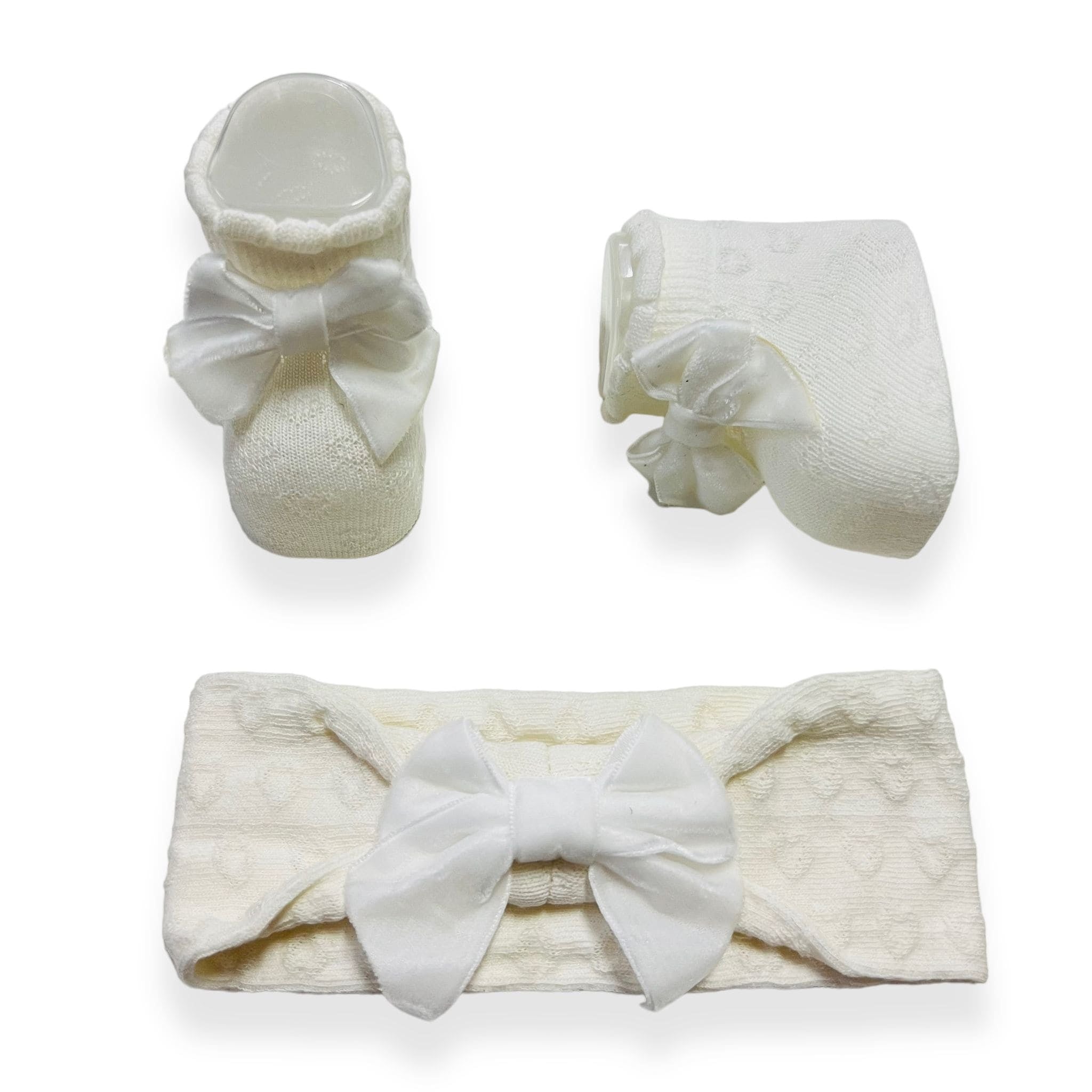 Set Scarpine + Fascia Neonata in Caldo cotone