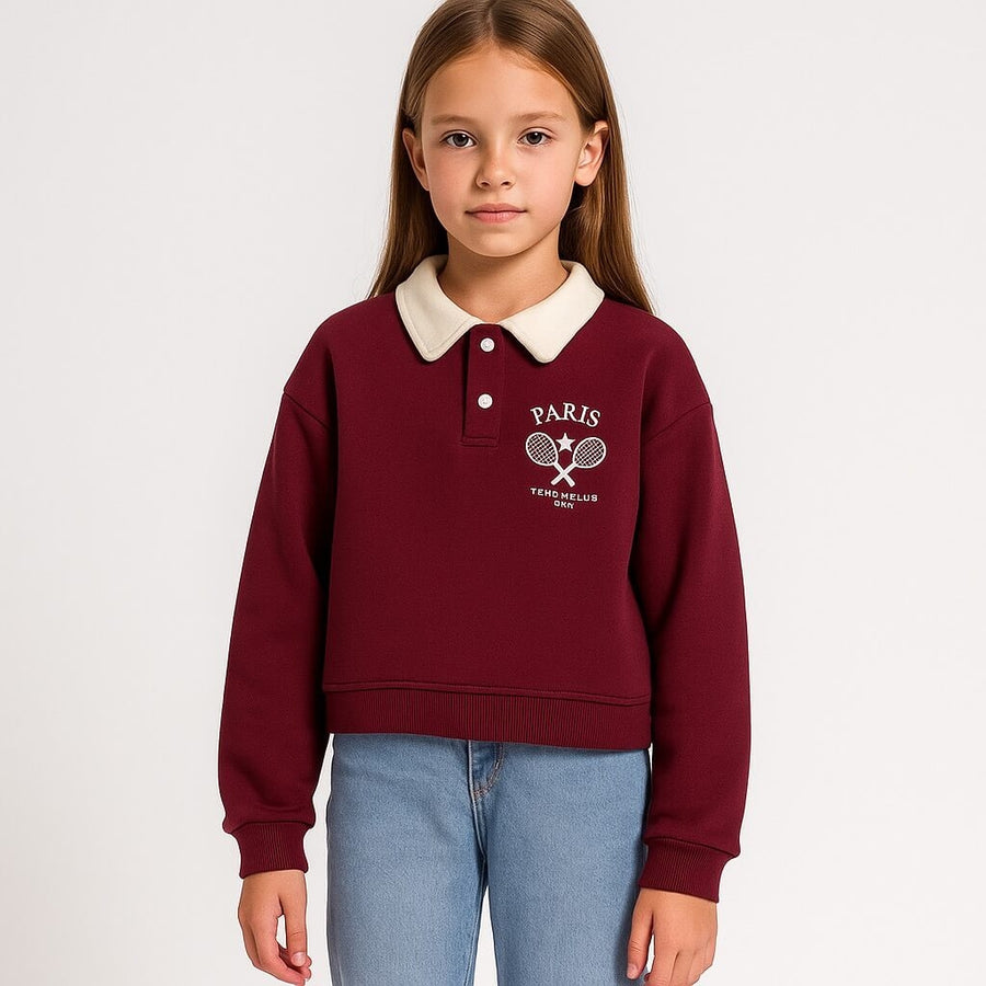 Felpa Invernale Bimba Collo Polo