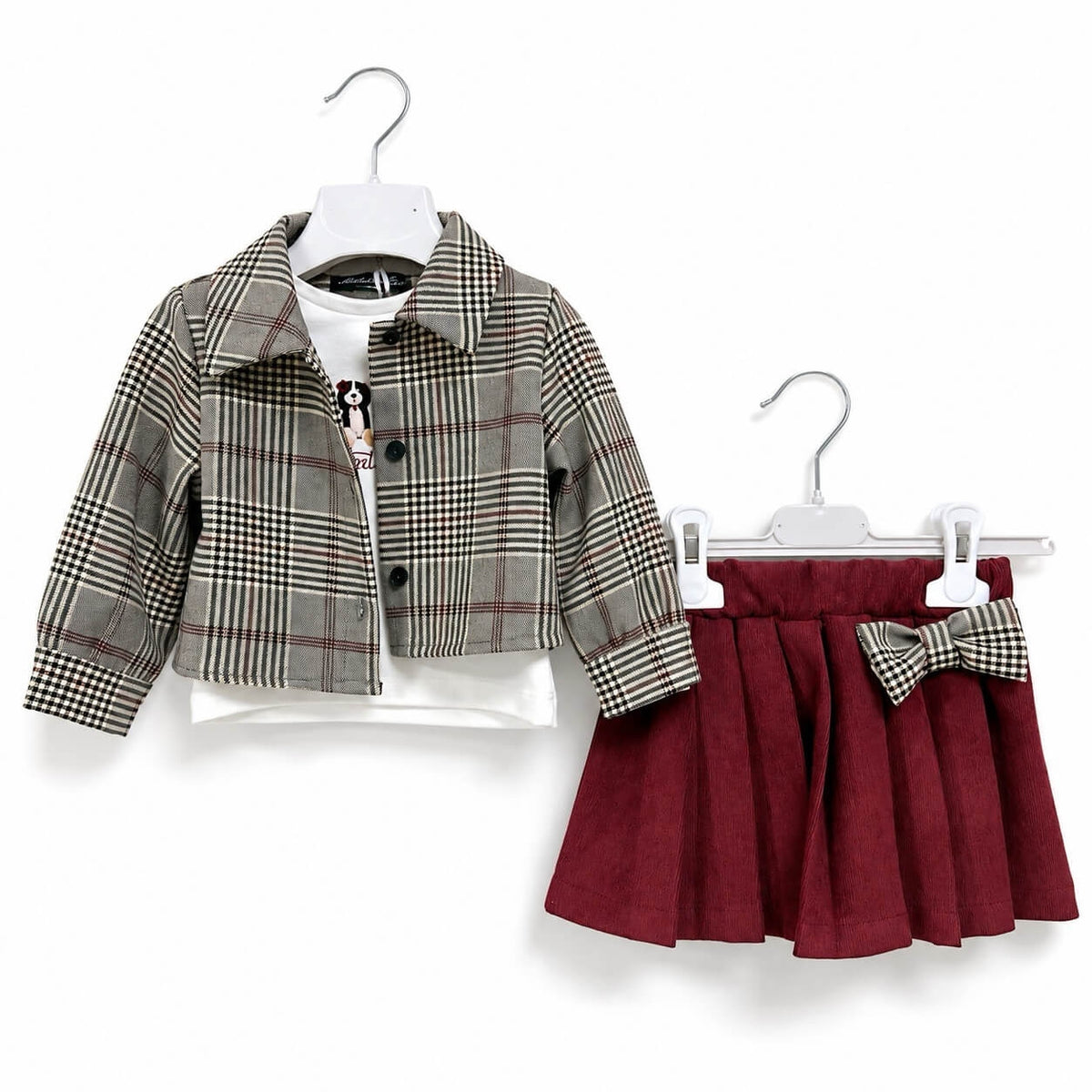 Completo Bambina Stile College con Gonna a Pieghe – Dafny