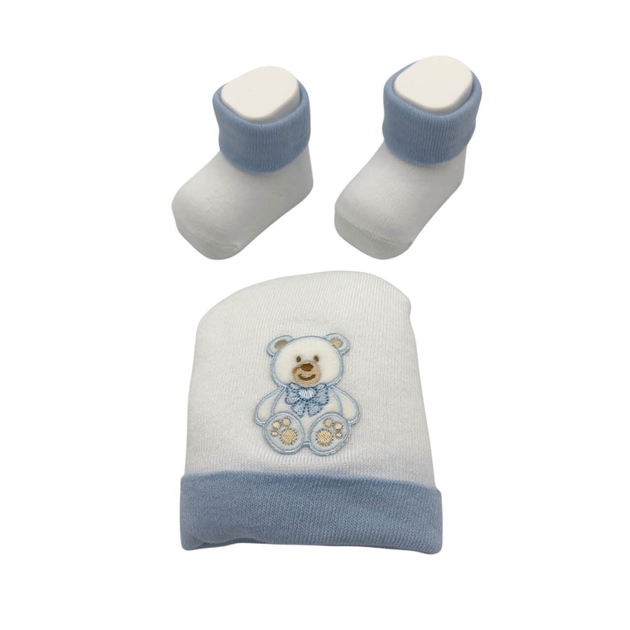 Set Cappello+scarpe in Caldo Cotone 0/6 Mesi