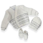 Set Golfino+Scarpette+Cappello in Cotone 0/6 Mesi