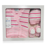Set Golfino+Scarpette+Cappello in Cotone 0/6 Mesi