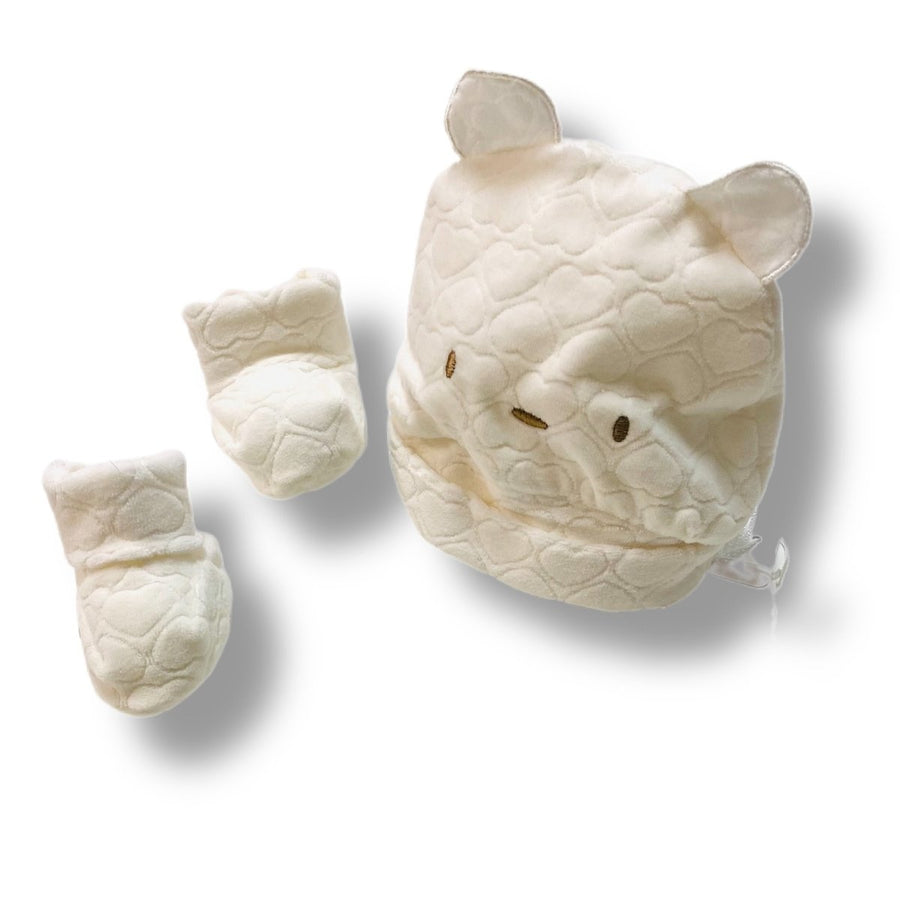 Set Cappello+Scarpe in ciniglia Pastello 0/3 Mesi