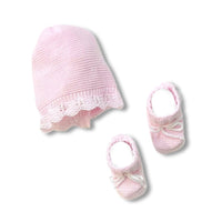 Set Cappello+scarpe in Cotone 0/3 Mesi