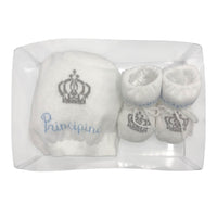Set Principino Cappello + scarpe in Caldo Cotone 0/6 Mesi