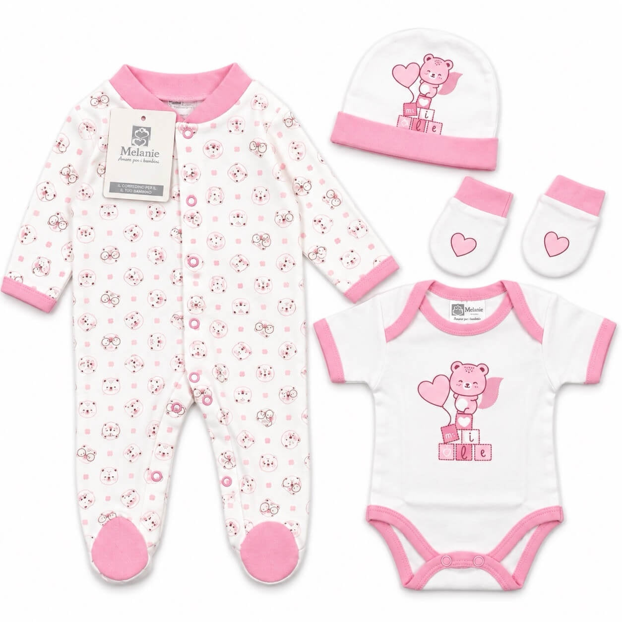 Set 4 pezzi in Caldo Cotone - Melanie
